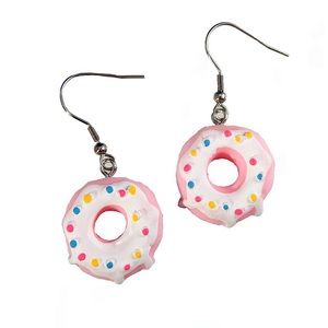 Pink Donut Kawaii Japanese Pastel Earrings Novelty